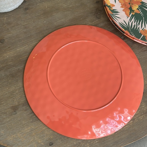 Indigo Unbreakable 14” Large Floral Plates/Tray Set of 4 - Picture 4 of 10